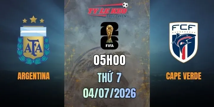 Tỷ lệ kèo Argentina vs Cape Verde